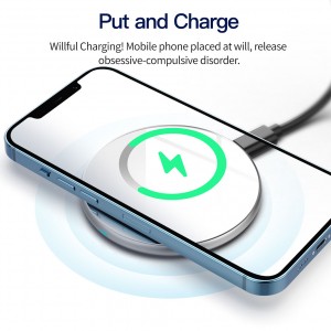 Free sample for China Tongyinhai Mobile Cell Phone Charges Parts Accessory Factory Supply Magsafe Portable 15W Wireless Charger for iPhone 12