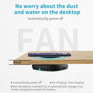 Under Table/Desk Wireless Phone Charger 10 to 30mm Distance – 10W QI Wireless Charging Pad Compatible with iPhone, Samsung and any QI enabled