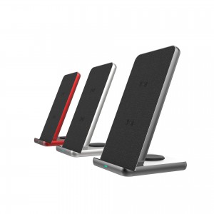 BSCI Factory Wholesale Wireless Charger 2 in 1 Qi Stand 15W Fast Wireless Charging Stand Mobile Phones Vertical Holder