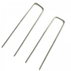 Steel turf pegs U shape nails ground pin ground stake sod landscape fence staple garden securing pegs