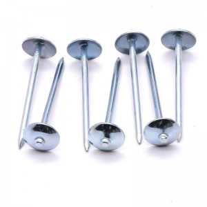 Galvanized umbrella head roofing nails twisted corrugated roofing nails