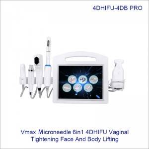 6 In 1 4D HIFU Liposonic Microneedle V-Max Face lifting Vaginal Tightening Body Slimming 4DB Pro