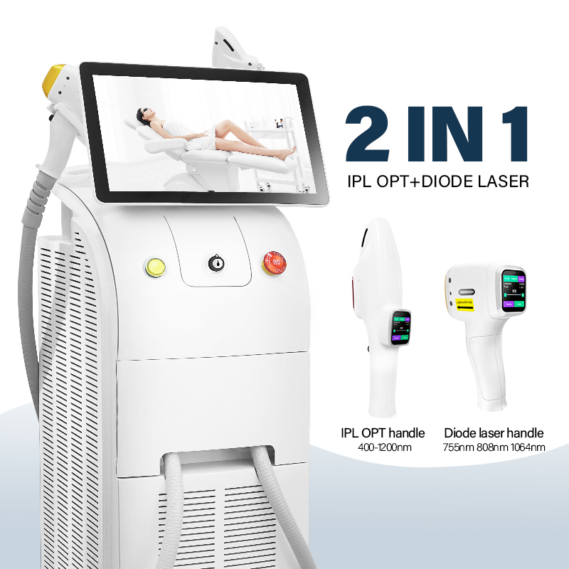 IPL OPT + Диод лазерӣ 2-дар-1 мошини