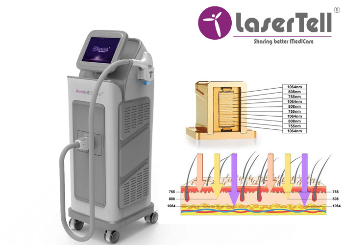 LaserTell vertical diode laser hair removal/755+808+1064 laser machine