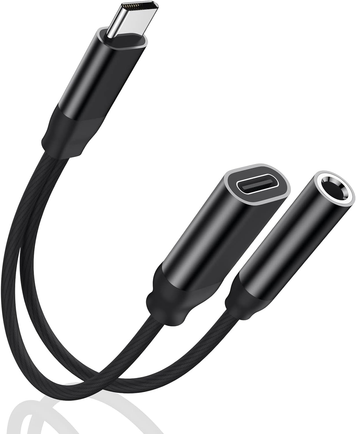 USB C na 3,5 mm priključek in adapter za polnilec [2 v 1] USB Type C pomožni avdio PD 60 W pretvornik za slušalke s hitrim polnjenjem, združljiv s Samsung S23/S22/S21/S20 Ultra/Huawei Mate 40/P30/Pixel 7/6/. ..