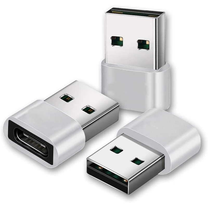 USB fou i le USB C Adapter 3Pack,Type C Female i le USB A Male Charger Cable Converter mo Apple iWatch 8 7,MacBook,iPhone 12 13 14 15 Max Pro,Airpods,iPad 10 Air 4 5 Mini 6,Samsung Galaxy S23 S22