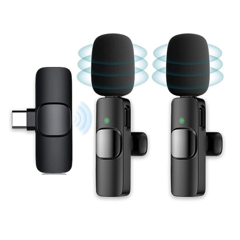 Micrófono Lavalier inalámbrico para podcasts de grabación de vídeo, mini micrófono Lavalier