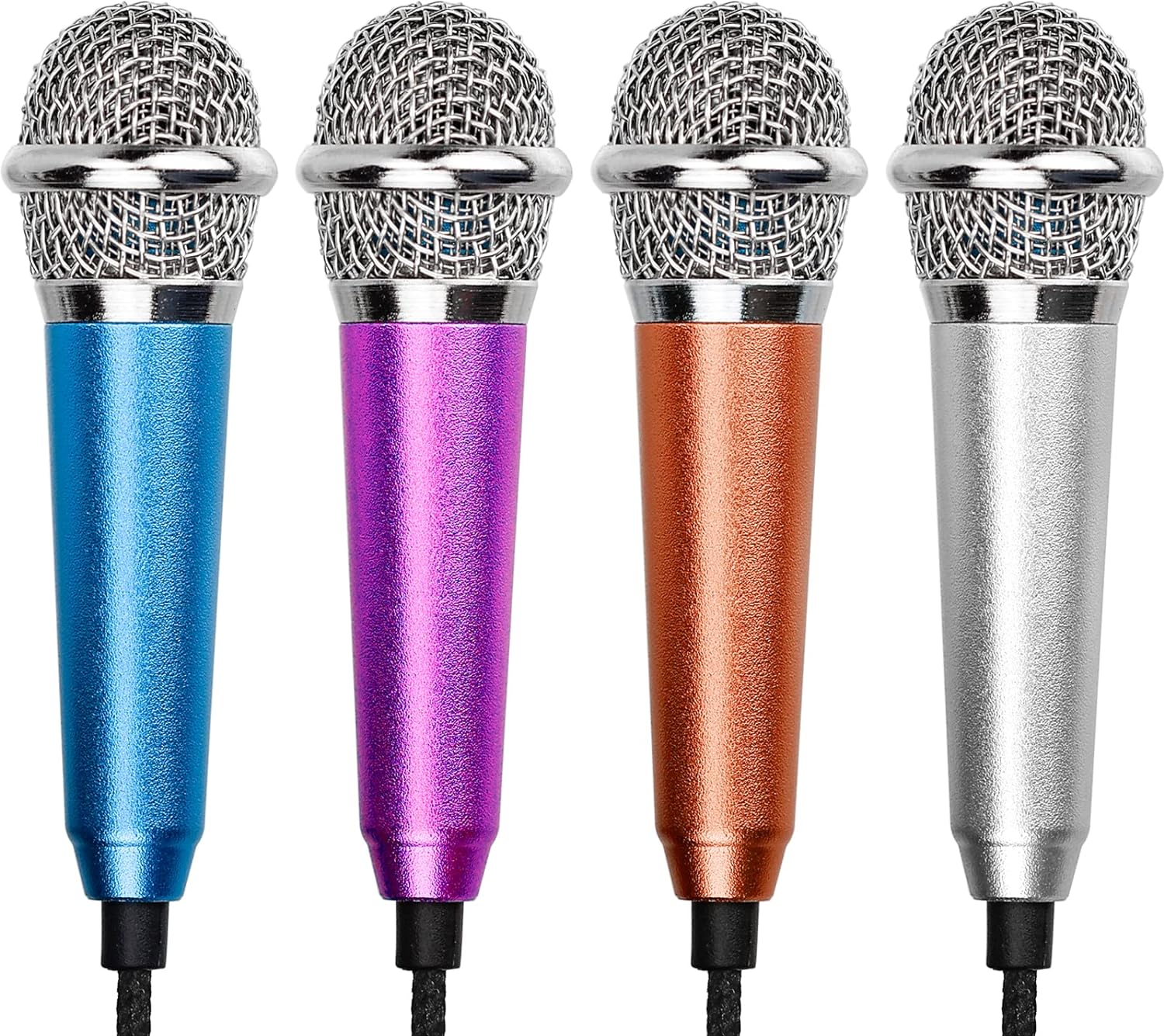 4 PCS Mini Microphone Portable Vocal Microphone မိုဘိုင်းဖုန်း Laptop Notebook အတွက် Mini Karaoke Microphone (အရောင် 4 မျိုး)