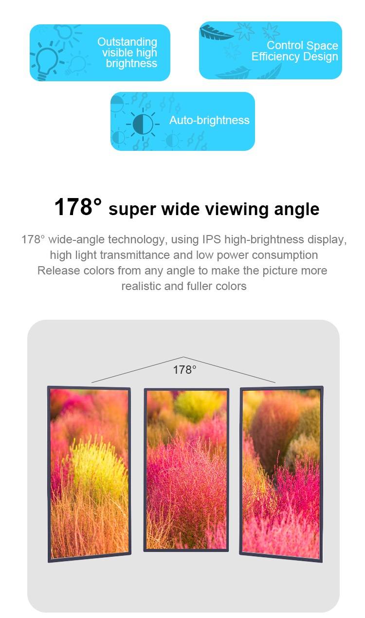 55  inch high brightness sunlight readable industrial monitor LCD display touch screen monitor  (3)