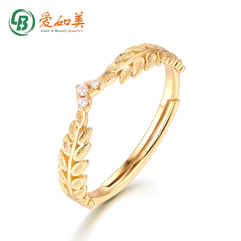 China wholesale Enamel Ring Suppliers –  Olive Tree Branch Leaf Ring for Women Girl Adjustable 925 Sterling Silver Cubic Zirconia Finger Rings Jewelry Gift – Love & Beauty