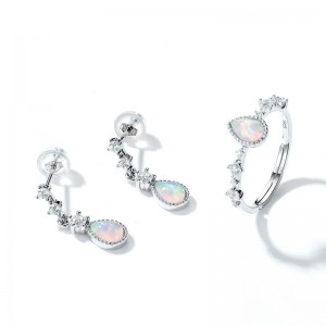 Fashion Women Jewelry Color Synthetic Opal Drop Earrings  Wedding Pierced Dangle Earrings