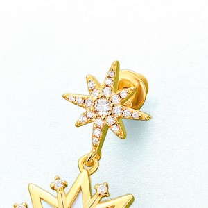 Jewelry Supplier Wholesale Lady Sun Shape White Shell Malachite Earrings Gold Plated 925 Silver Drop Earrings for Women