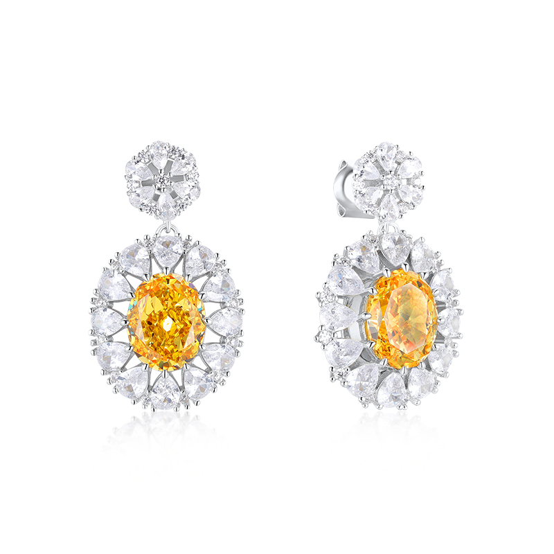 Fashionable Synthetic Gemstone Crystal Diamond Stud Drop Earring Shiny Lab Grown Diamonds Hanging Earring Featured Image