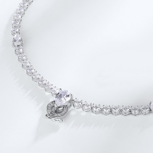 Luxury Sterling Silver Cubic Zirconia Tennis Bling Lab Grown Diamond Tennis Chains And Buttons Can Be Worn With Pendant