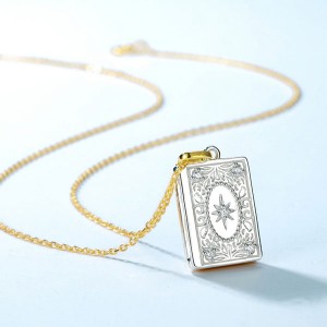 Personality Women 925 Silver Pendant Silver Plated Gold Plated Rectangular Pendant For Ladies Fashion Jewelry
