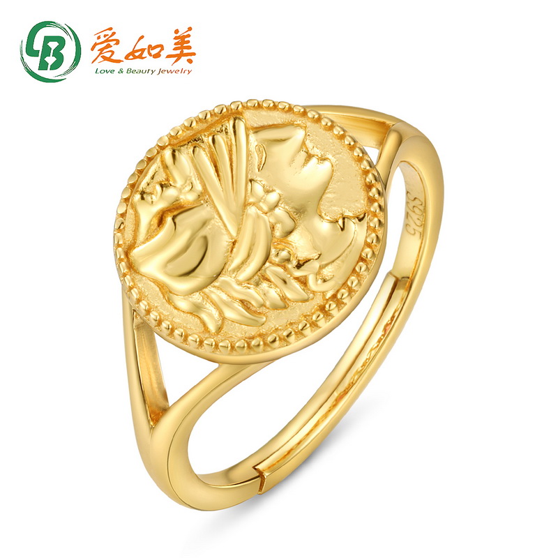 China wholesale 925 Sterling Silver Necklace Supplier –  925 Sterling Silver JewelryRingVintage 925 Sterling Silver Coin Signet Ring Adjustable Personalized Roman Maiden Rings For Women Girl...