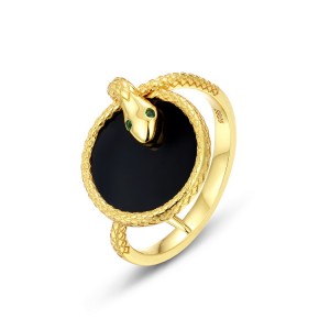 SilverJewelry Manufacturer Wholesale Personality Black Agate Snake Jewellery Set