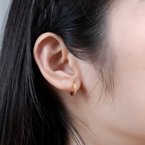 Simple Silver Jewelry Gold Plated Small Hoop Huggie Earrings