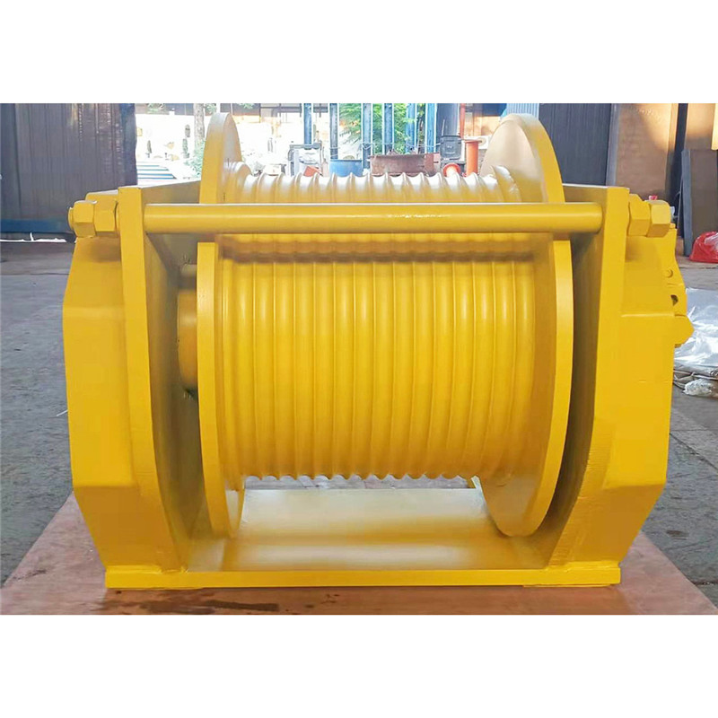 Hot New Products Winch For Lifting Containers - Lebus Rope Groove Drum Hydraulic Crane Winch With Encoder And Belt Brake – Junzhong detail pictures