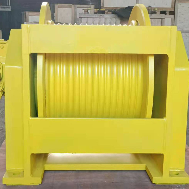 Hot New Products Winch For Lifting Containers - Lebus Rope Groove Drum Hydraulic Crane Winch With Encoder And Belt Brake – Junzhong detail pictures