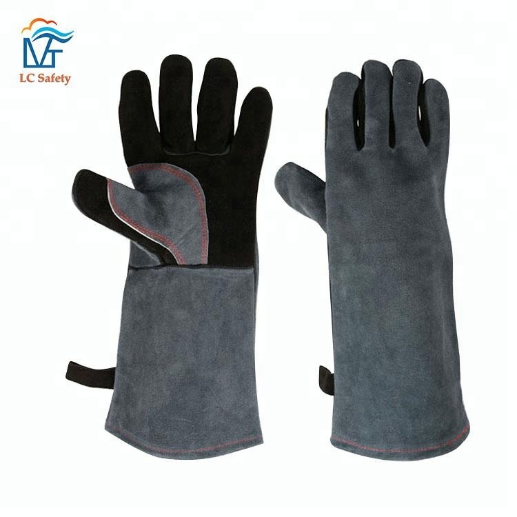 Leather Oven Grill Heat Resistant Cooking Barbecue Gloves for Burns BBQ Steam Gloves-03