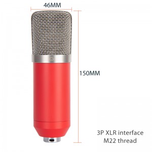 XLR Condenser microphone EM001 bakeng sa podcast