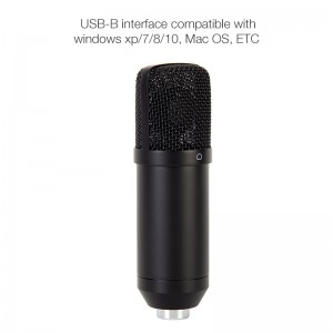 Imakrofoni ye-podcast ye-USB UM15 yokusakaza