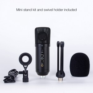 USB Vlog-flua mikrofono UM17 por podkasto