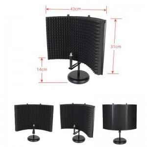 Microphone Isolation Shield MA323 ea foldable bakeng sa studio