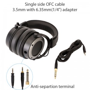 Headphone DJ DH1771 liwat kuping kabel
