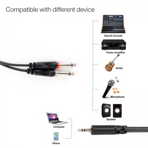 Pro-audio üçün TRS 1/8” - Dual 1/4 TS audio kabeli AC001