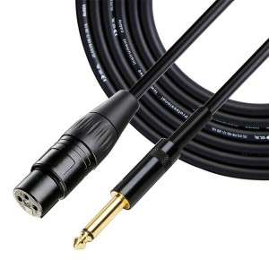 I-mic Cable engalungelelaniyo i-XLR ibhinqa ukuya kwi-1/4 jalck MC008BG ye-microphone