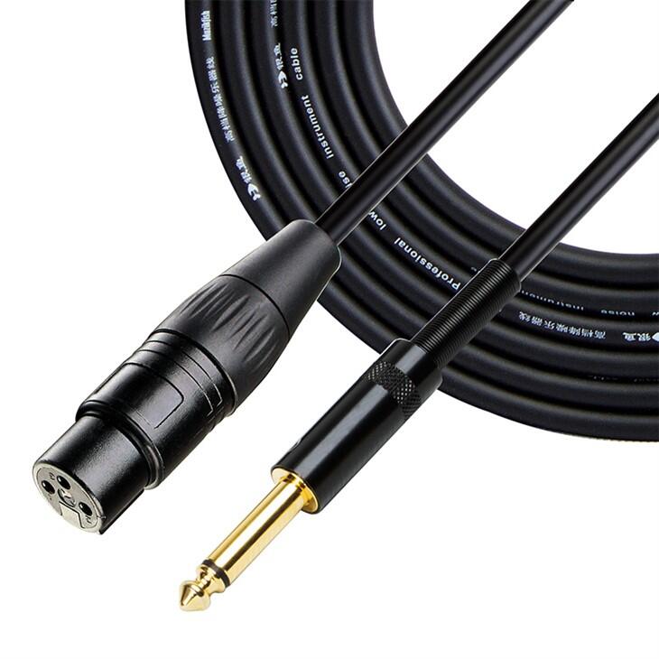 Niezbalansowany kabel mikrofonowy XLR żeński do 1/4 jack MC008BG do mikrofonu