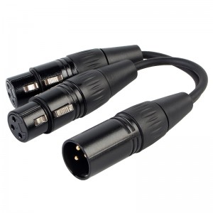 XLR Y-Splitter Cable male to dual female YC020 for audio