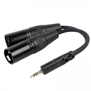 ខ្សែ Y-Splitter Cable 3.5 TRS ទៅ XLR ស្រីពីរ YC006 សម្រាប់អូឌីយ៉ូ