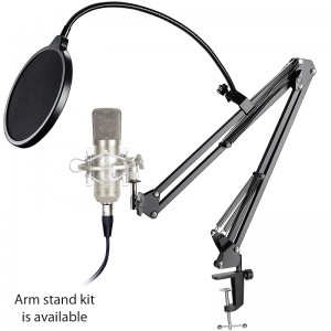 Microfone condensador XLR EM001 para podcast