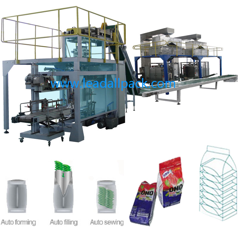 Secondary Packaging Machine for 500g 1kg 10kg Sugar Salt Rice Pouch into Pp Woven Bags