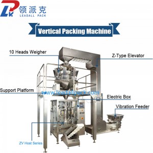 Full Automatic Vffs , Dry Fruit Candy Peanut Green Bean Forming Filling and Packing Automatic Machine with Multihead Weigher Vffs Packing Machine