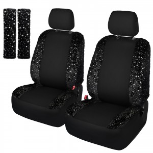 8pcs Universal fit STARRY Low Back 2 Front Seat Cover for SUVs Sedans Trucks