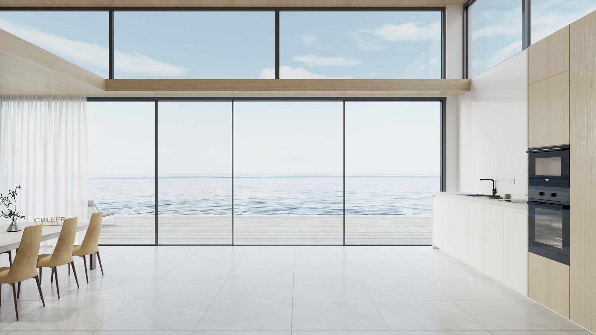 Best-Selling Simple Design Double Glazed French Aluminum Framed Sliding Door