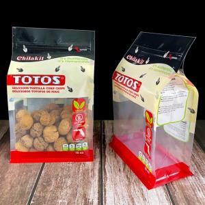 Customize Print Flat Bottom Ziplock Bag Potato Chip Pouch With Zipper Clear Plastic Packaging Bags