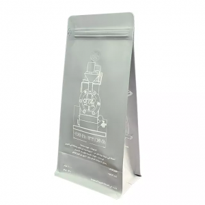 Custom Printed Resealable Flat Bottom Aluminium Foil Coffee Pouch Plastic Packaging Zip Lock Coffee Bags With Valve