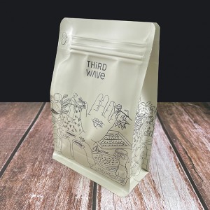Custom Flat Bottom Pouch Gusset Coffee Tea Packing Bag kraft Paper Bag Eight Side Sealed Coffee Bag With Zipper