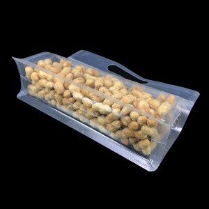 Clear Flat Bottom Zipper Pouch Box Bottom Pouch For Food In stock