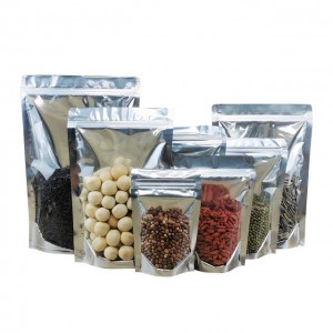 Clear Silver Foil Pouches With Zipper Dried Fruits Pouch Bag