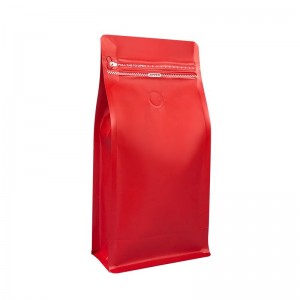 Coffee Bean Bag With Valve Flat Bottom Pouch With Zipper