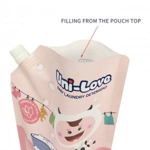 Custom Printed Washing Powder 1kg Packaging Plastic Bag Spouted Pouch For Baby Laundry Detergent