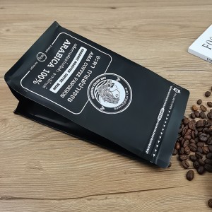 Custom Printing Aluminum Foil Flat Bottom Coffee Bean Packaging Bag With One Way Valve