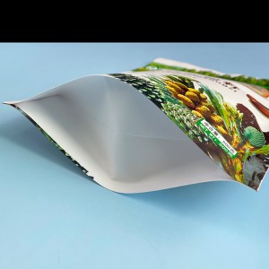 Moisture Proof Vivid Printing White Kraft Craft Paper Standing Up Pouches Food Snack Packaging Zipper Bags With Window