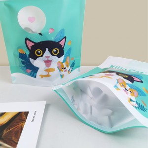 Animal Feed Packaging Mylar Matte Finished Stand Up Pouch Waterproof Dog Cat Pet Food Bag With Printed Logo